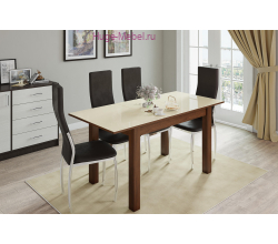 Раскладной стол "Бруно" 100х60 см орех шоколадный/лакобель ваниль