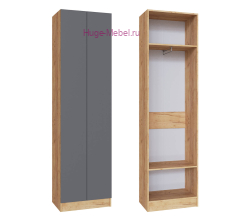 Шкаф платяной "Руэлла" графит +дуб крафт