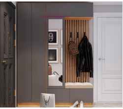 Прихожая "Руэлла" 1.6 метра графит +дуб крафт