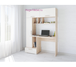 Стол компьютерный "Квартет-11 сонома/белый"