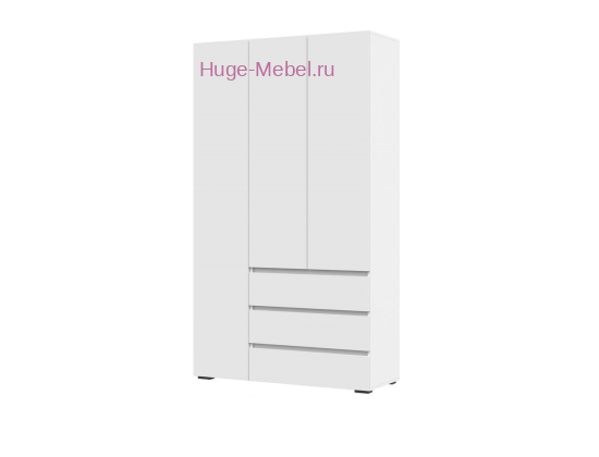 Шкаф 3-х створчатый с ящиками "Хелен ШК 06" белый