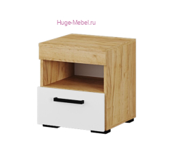 Прикроватная тумба "Адель" белый +крафт