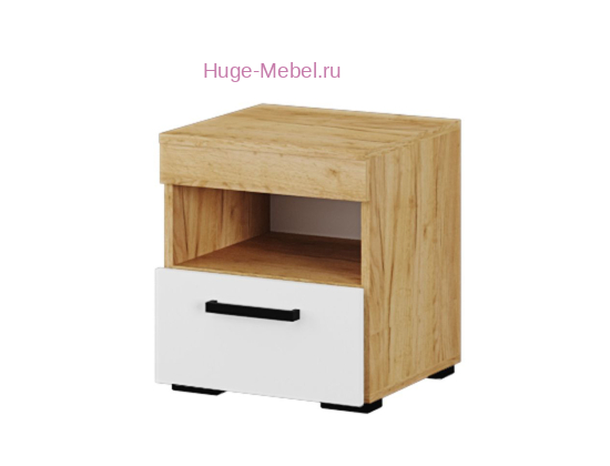 Прикроватная тумба "Адель" белый +крафт