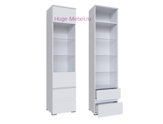 Пенал-витрина "Плейона" белый