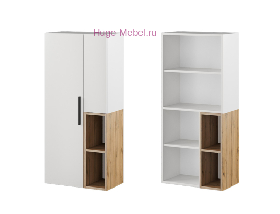 Шкаф-пенал настенный "Альберо" крафт золото+белый