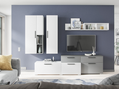 Мебель в гостиную "Альберо" графит+белый Мебель в гостиную "Альберо" графит+белый