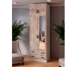 Шкаф "Лагуна-08 дуб юкон" высотой 255 см с зеркалом