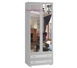 Шкаф двухстворчатый с зеркалом "Ливорно ЛШ-23" анкор
