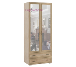 Шкаф двухстворчатый с зеркалом "Ливорно ЛШ-23" сонома