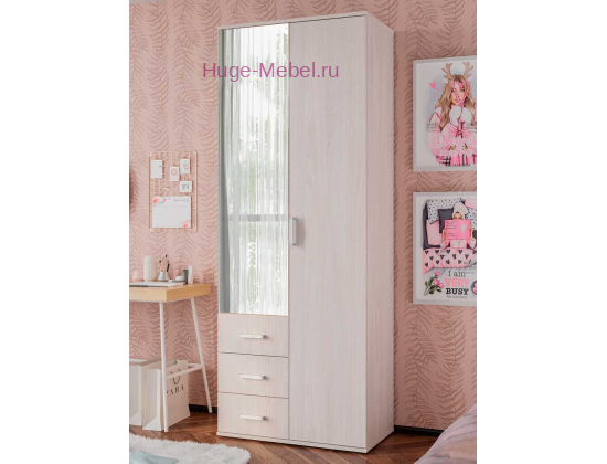 Шкаф 2-х створчатый "Белла" ясень белый