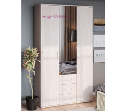 Шкаф 3-х створчатый "Белла" ясень белый