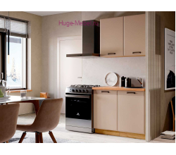 Кухня 1 метр "Призма" мокко/крафт золото +столешница дуб вотан