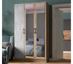 Шкаф 120 см "Вегас" крафт серый +цемент