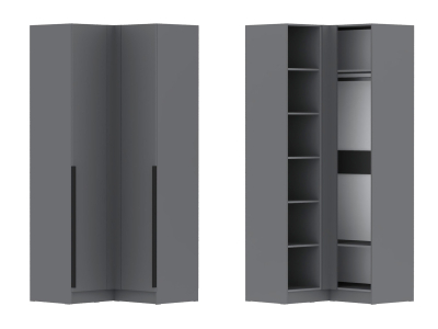 Угловой шкаф "Мадрид" графит (угол прямой) Угловой шкаф "Мадрид" графит (угол прямой)