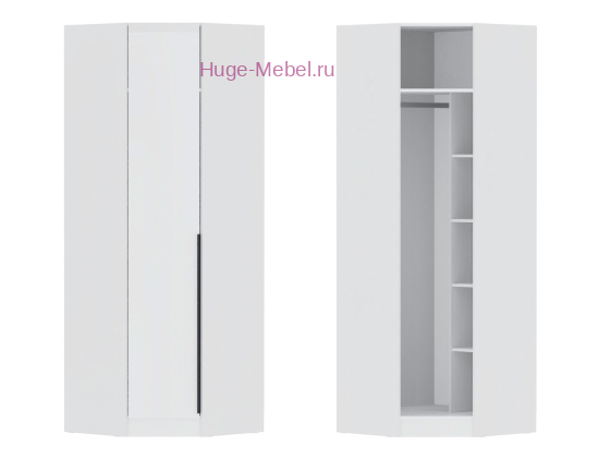 Угловой шкаф "Мадрид" белый (угол скос)