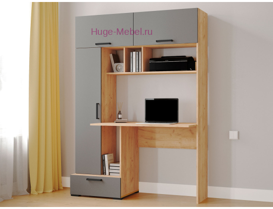 Стол компьютерный "Квартет-11" графит/крафт золото