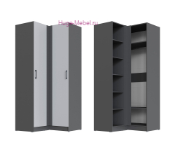 Угловой шкаф "Вегас" графит +серый камень