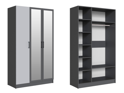 Шкаф 120 см "Вегас" графит +серый камень Шкаф 120 см "Вегас" графит +серый камень