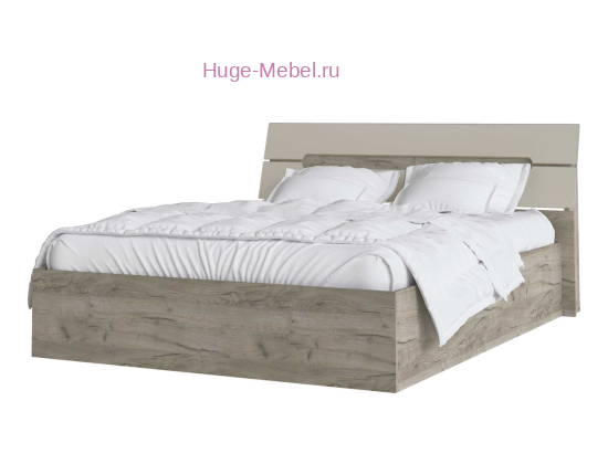 Кровать 160х200 "Гавана" кашемир/крафт серый с основанием ЛДСП