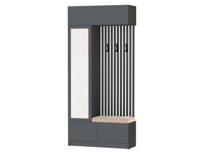 Прихожая "Руэлла" центральная секция графит серый