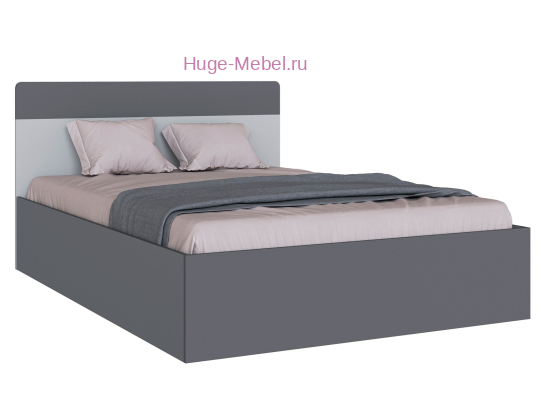 Кровать 140х200 "Вегас" графит с основанием ЛДСП