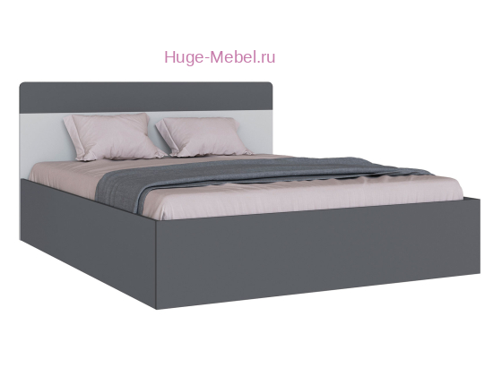 Кровать 160х200 "Вегас" графит с основанием ЛДСП