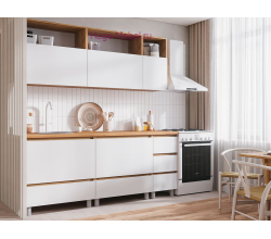 Кухня 2 метра "Хелен" белый+вотан