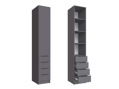 Шкаф "Мадрид" 40 см с 4 ящиками графит