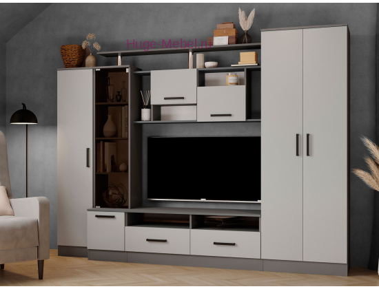 Гостиная Оскар-5 графит +серый камень