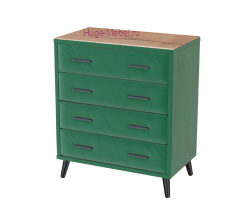 Комод "Пай" велюр изумруд +дуб канадский
