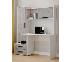 Стол компьютерный "Квартет-9" ателье светлое/белый