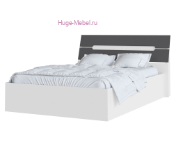 Кровать 160х200 "Гавана" графит/белый с основанием ламели на опорах