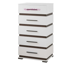 Комод 5 ящиков "Модена МК-1" белый +венге