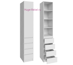 Шкаф "Мадрид" 40 см с 4 ящиками без ручек белый