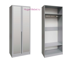 Шкаф 90 см с зеркалом "Мадрид" серый камень