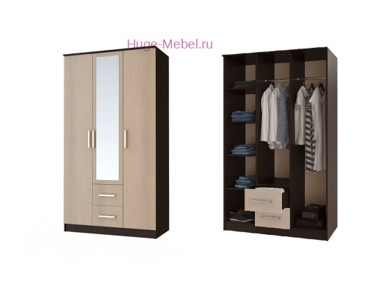 Шкаф 3-х створчатый "Фиеста венге"